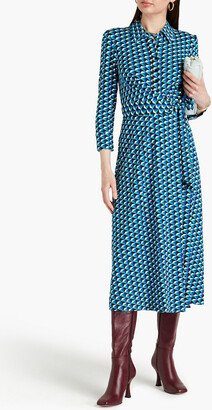 Sana printed jersey midi wrap dress