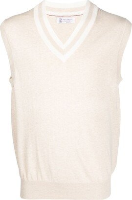 V-neck sleeveless jumper-AB