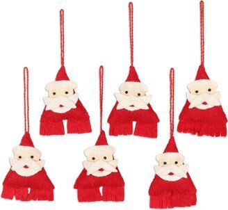 Handmade Santas Coming Wool Felt Ornaments