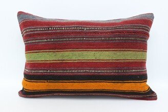 Throw Pillow, Body Turkish Kilim Red Cushion, Striped Pillow Case, Couples Gift Aztec 4470