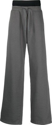 Double-Waist Wide-Leg Track Pants-AA