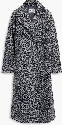 Leopard-print faux shearling coat