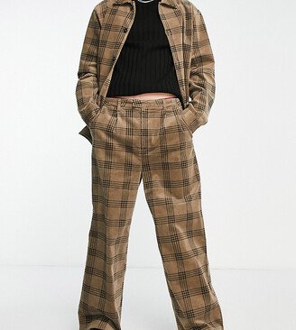 wide leg cord pants in plaid - part of a set