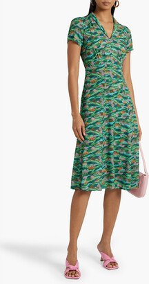 Morgan printed crepe de chine dress