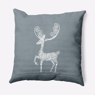 Fancy Holiday Reindeer Decorative Throw Pillow