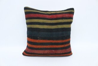 Kilim Pillow Covers, Throw Home Decor Pillow, Orange Cushion Case, Striped Rug Cover, 10566