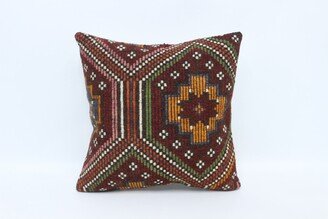 Turkish Kilim Pillow, Personalized Pillow Cases, Red Embroidered Cushion Case, Funny Throw 2938