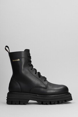 Combat Boots In Black Leather-AG