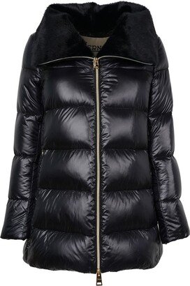 Zip-Up Long Sleeved Padded Jacket-AA