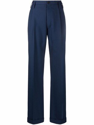 High-Waist Straight Trousers-AB