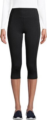 Land' End Women' Petite Active Compreion Slimming Pocket Capri Legging - X-Small - Black