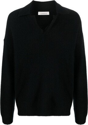 V-neck ribbed jumper-AE