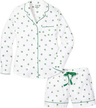 2-Piece Shamrocks Long Sleeve Shorts Pajama Set