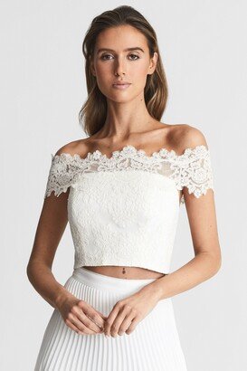 Bardot Lace Crop Top