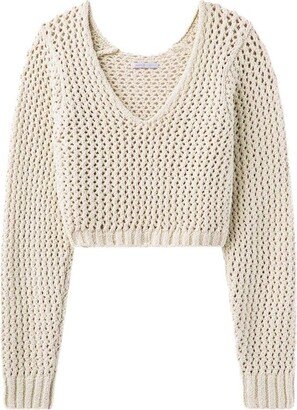 Cropped Tricot-Knit Top