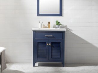 Design Element Cameron 30 Single Sink Vanity in Blue