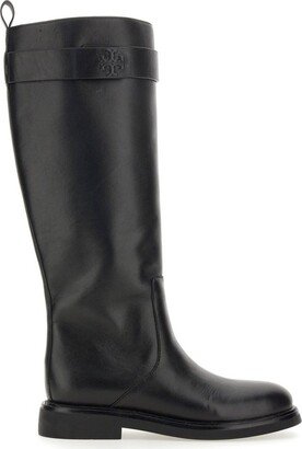 Double T Round-Toe Knee-High Boots