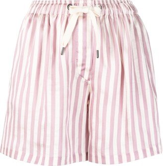 Striped Drawstring Mini Shorts
