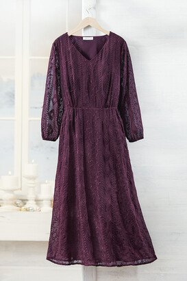 Women's Harmony Embroidered Dress - Blackberry - PM - Petite Size