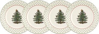 Christmas Tree Polka Dot Dessert Plates, Set of 4 - 8 Inch