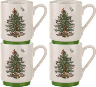 Christmas Tree Stacking Mugs, Set of 4