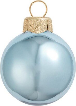 Northlight 2ct Sky Blue and Gold Shiny Glass Christmas Ball Ornaments 6 (150mm)