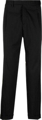 Pleat-Detailing Concealed-Fastening Tapered Trousers