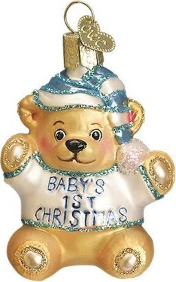 Baby Boy's 1St Teddy Bear - One Ornament 3 Inches - Ornament Companionship - 12609 - Glass - Blue