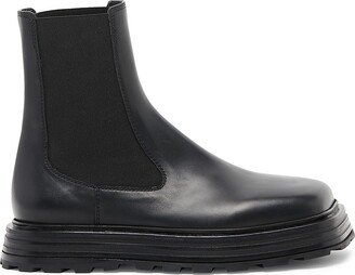 Leather Square-Toe Chelsea Boots