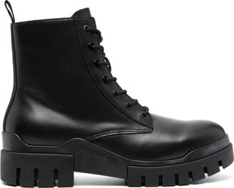 Panelled 60mm Leather Combat Boots