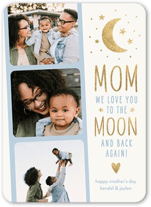 Mother's Day Cards: Moon And Back Mother's Day Card, White, 5X7, Matte, Signature Smooth Cardstock, Rounded