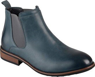 Landon Chelsea Dress Boot (Navy Faux Leather) Men's Shoes