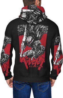 TEETSY Berserk Logo Hoodie Men'S Novelty Sweater Long Sleeve Zip Cardigan Hooded Sweatshirts