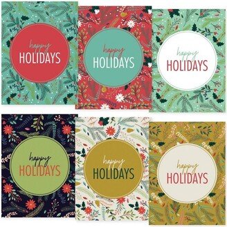 24ct Christmas Pines Typography Holiday Card Assortment - Masterpiece Studios