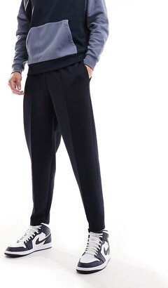 tapered scuba sweatpants in navy