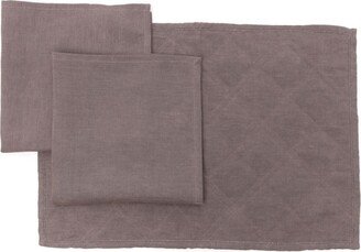 Quilted Linen Placemat Set (Set Of Three)