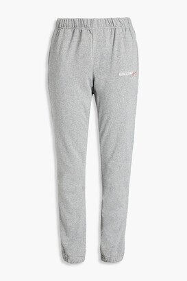 Mélange cotton-jersey track pants