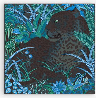 Womens Black Panther in the Jungle Graphic-print Silk-twill Scarf