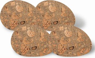 Egg Shape Cork Placemats, Set of 4