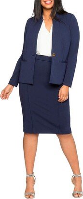 Women' Plu Size The Ultimate Stretch Suit Pencil Skirt, 30 - Maritime Blue