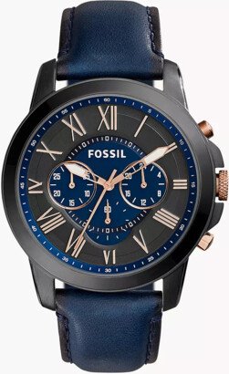 Grant Chronograph Navy Leather Watch