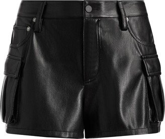 Cay faux-leather cargo shorts