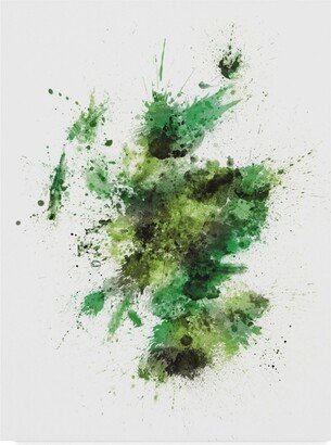 Michael Tompsett Scotland Paint Splashes Map Green Canvas Art - 15