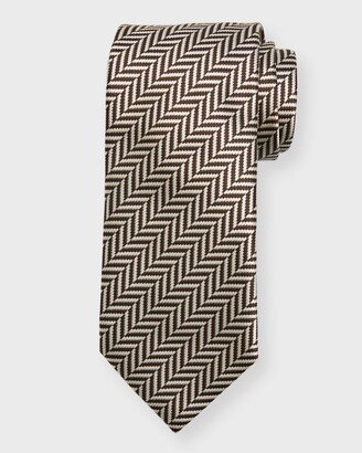 Men's Mulberry Silk Chevron Tie