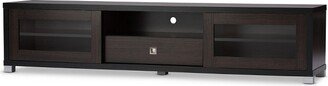 Beasley Cabinet with 2 Sliding Doors and Drawer TV Stand for TVs up to 70 Dark Brown