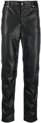 Coated Slim-Cut Trousers