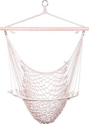 karlinc Outdoor Cotton Hanging Rope Air/Sky Chair Swing beige