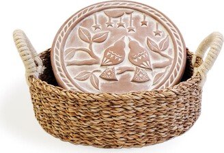 Korissa Bread Warmer & Basket - Lovebirds Round