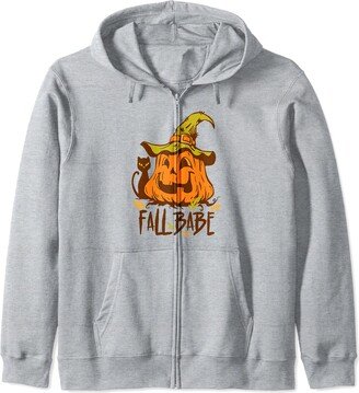 Funny Thanksgiving & Turkey Family Dinner Sayings Fall Babe Autumn Vibes Halloween Thanksgiving Zip Hoodie