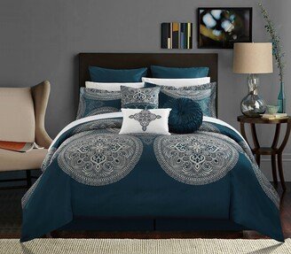 13-Piece Adana Teal Bed in a Bag Comforter Set